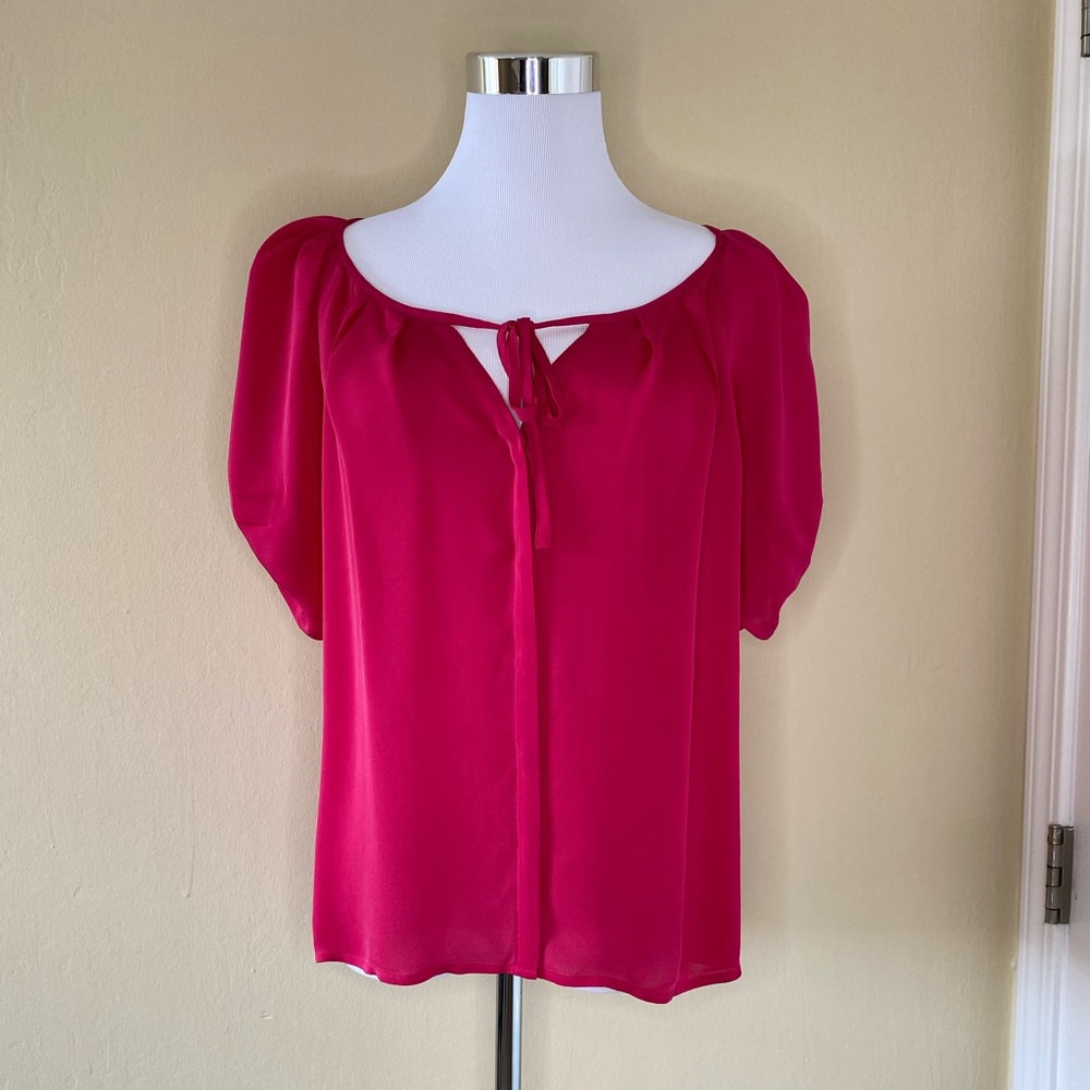 JOIE 100% silk fuchsia blouse size Small - Picture 2 of 10